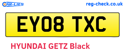 EY08TXC are the vehicle registration plates.