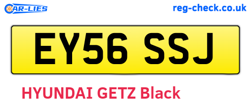 EY56SSJ are the vehicle registration plates.
