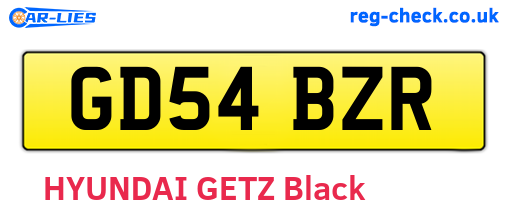 GD54BZR are the vehicle registration plates.