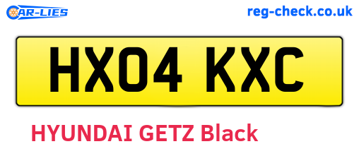 HX04KXC are the vehicle registration plates.