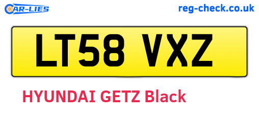 LT58VXZ are the vehicle registration plates.