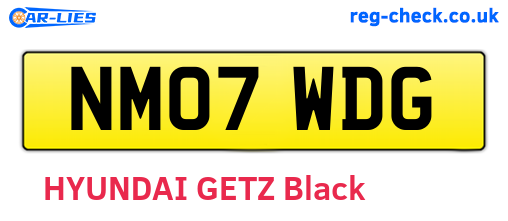 NM07WDG are the vehicle registration plates.