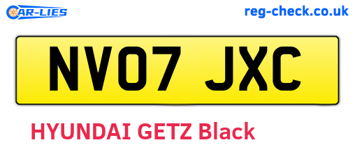 NV07JXC are the vehicle registration plates.