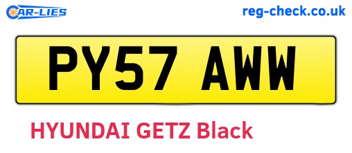 PY57AWW are the vehicle registration plates.