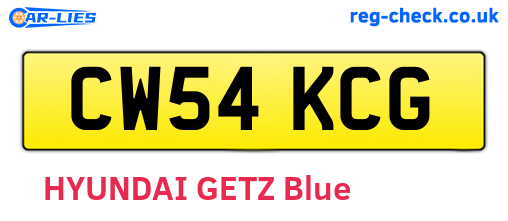 CW54KCG are the vehicle registration plates.