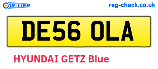 DE56OLA are the vehicle registration plates.