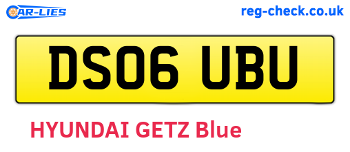 DS06UBU are the vehicle registration plates.