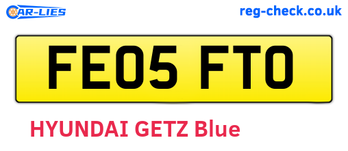 FE05FTO are the vehicle registration plates.