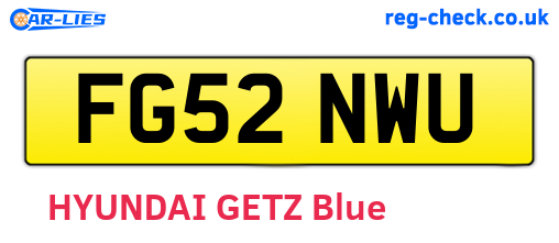 FG52NWU are the vehicle registration plates.