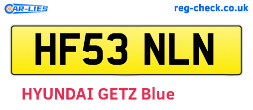 HF53NLN are the vehicle registration plates.