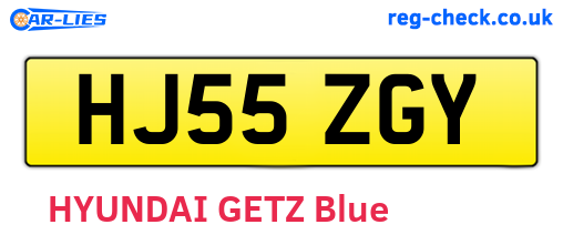HJ55ZGY are the vehicle registration plates.