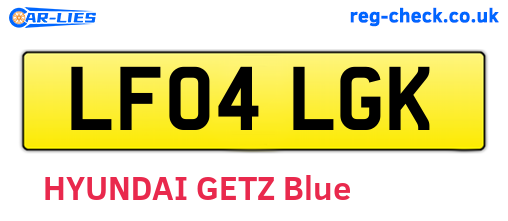 LF04LGK are the vehicle registration plates.