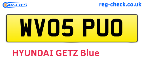 WV05PUO are the vehicle registration plates.