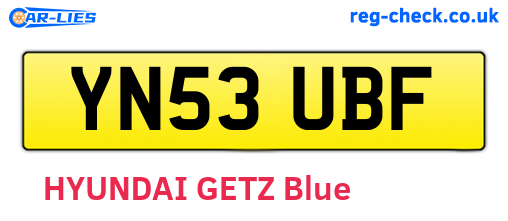 YN53UBF are the vehicle registration plates.