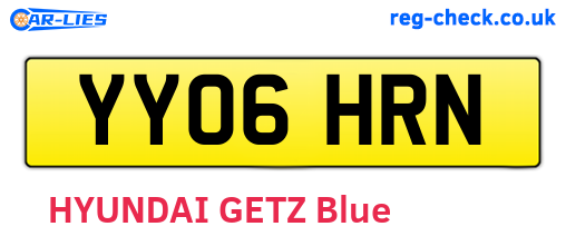 YY06HRN are the vehicle registration plates.