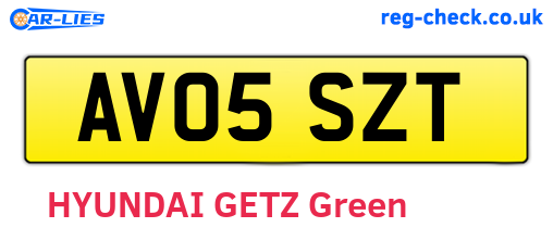 AV05SZT are the vehicle registration plates.