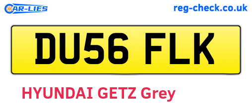 DU56FLK are the vehicle registration plates.