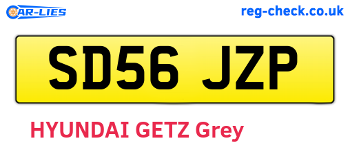SD56JZP are the vehicle registration plates.