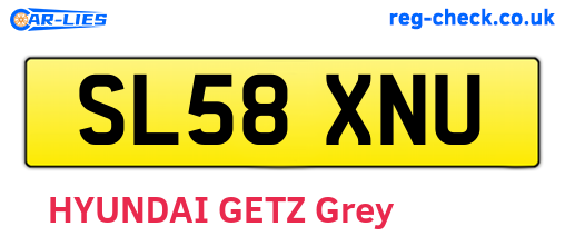 SL58XNU are the vehicle registration plates.