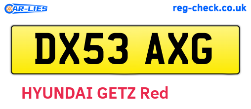 DX53AXG are the vehicle registration plates.
