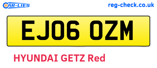 EJ06OZM are the vehicle registration plates.