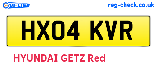 HX04KVR are the vehicle registration plates.