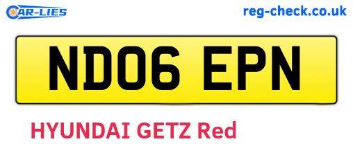 ND06EPN are the vehicle registration plates.