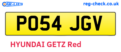 PO54JGV are the vehicle registration plates.