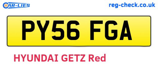 PY56FGA are the vehicle registration plates.