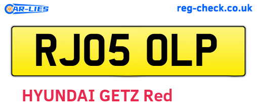 RJ05OLP are the vehicle registration plates.
