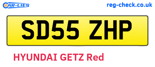 SD55ZHP are the vehicle registration plates.