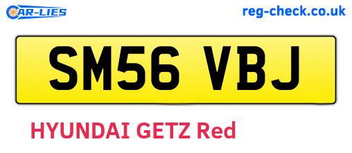 SM56VBJ are the vehicle registration plates.