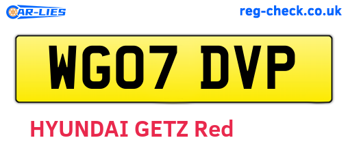 WG07DVP are the vehicle registration plates.