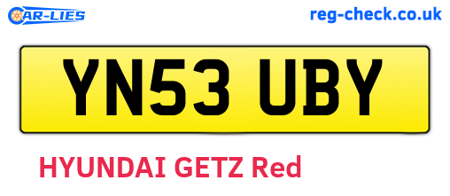 YN53UBY are the vehicle registration plates.