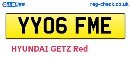 YY06FME are the vehicle registration plates.