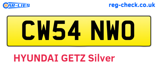 CW54NWO are the vehicle registration plates.