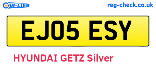 EJ05ESY are the vehicle registration plates.