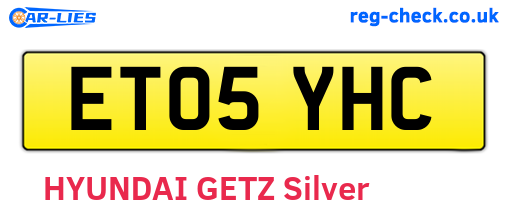 ET05YHC are the vehicle registration plates.