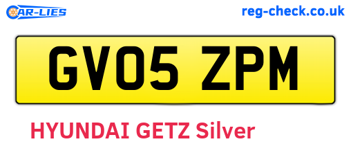 GV05ZPM are the vehicle registration plates.