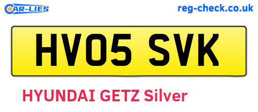HV05SVK are the vehicle registration plates.