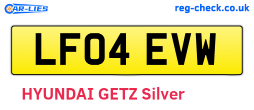 LF04EVW are the vehicle registration plates.