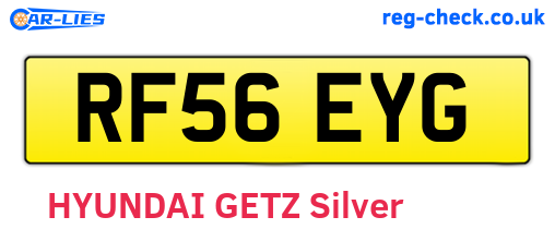RF56EYG are the vehicle registration plates.