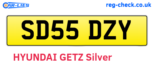 SD55DZY are the vehicle registration plates.