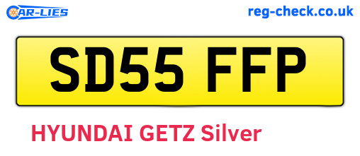 SD55FFP are the vehicle registration plates.