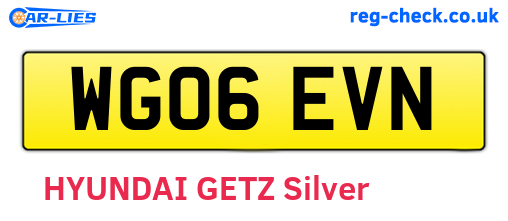 WG06EVN are the vehicle registration plates.
