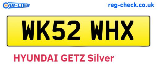WK52WHX are the vehicle registration plates.