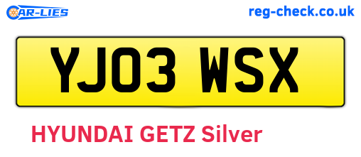 YJ03WSX are the vehicle registration plates.