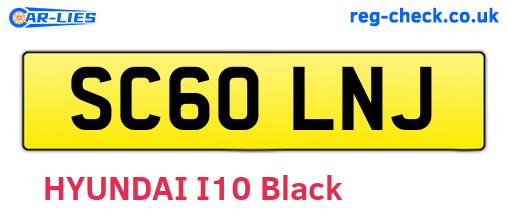 SC60LNJ are the vehicle registration plates.