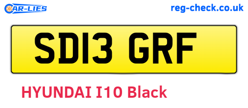 SD13GRF are the vehicle registration plates.