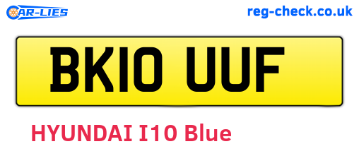 BK10UUF are the vehicle registration plates.